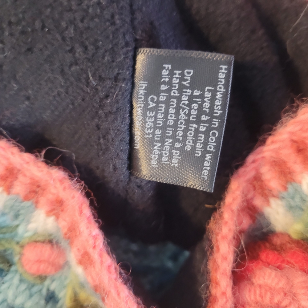 Sundance Blue and Pink Floral Knit Beanie - Picture 10 of 10